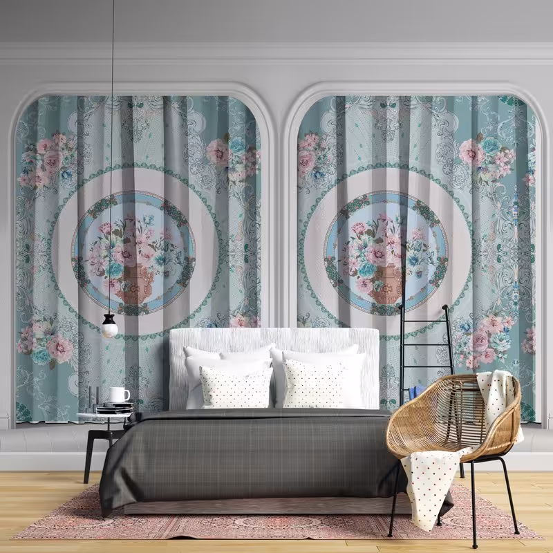 پرده پانچی هازان کلاسیک سایز 140 در 280 کد 1081