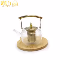 قوری پیرکس 1000 میل راه راه دسته طلایی