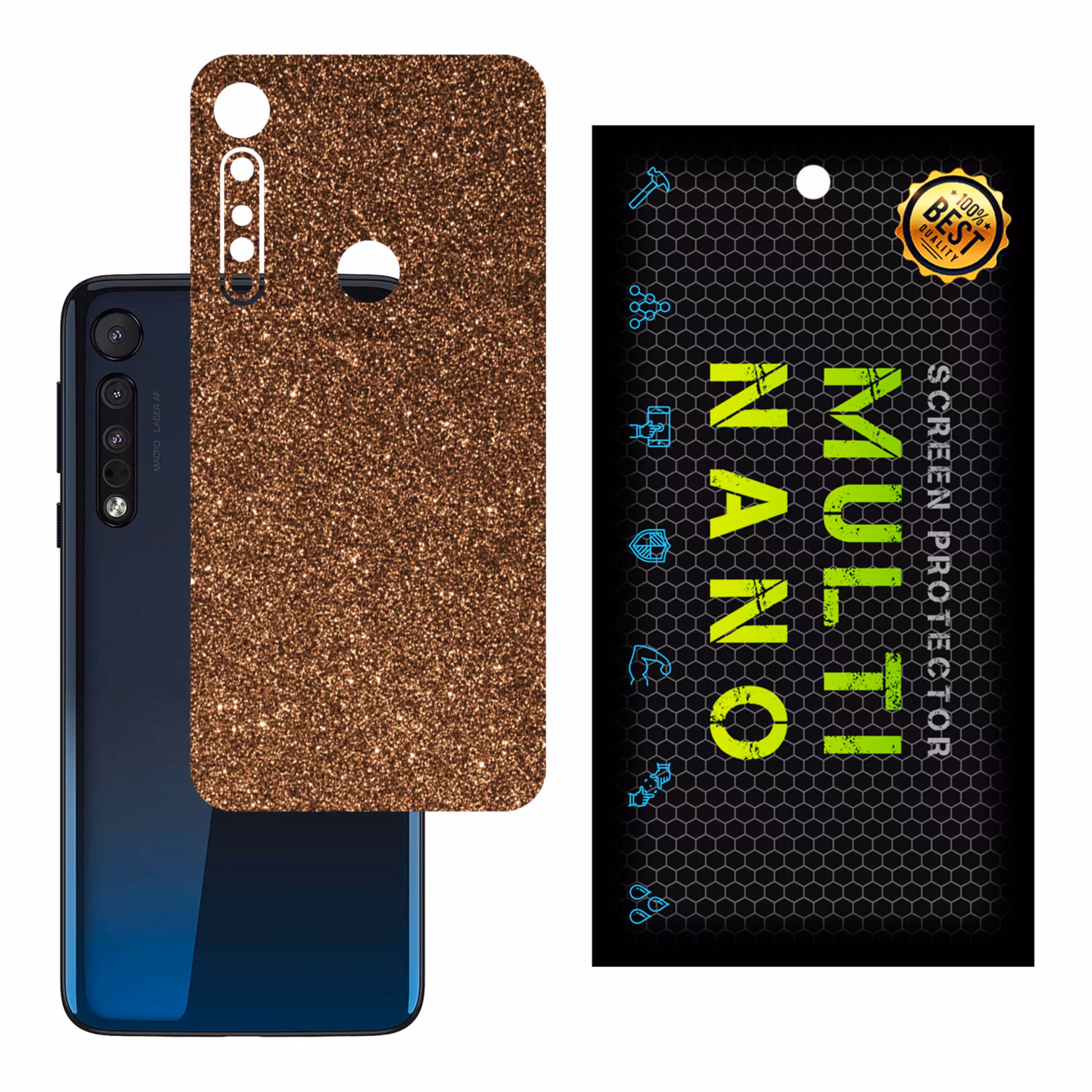 برچسب پوششی MultiNano مدل X-G1F-Bronze برای پشت موبایل موتورولا Moto One Macro