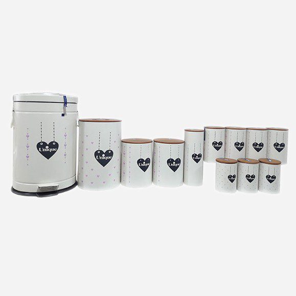 سرویس آشپزخانه 12 پارچه فانتزی مدل قلب آویز یونیک 8021