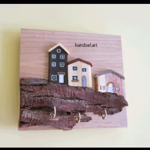 جاکلیدی چوبی ( طرح خونه) کد 204