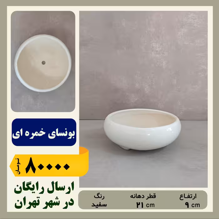 گلدان سرامیکی خمره ای بونسای سایز 3