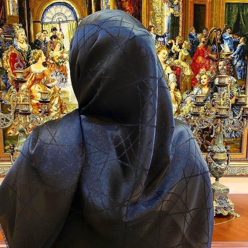 روسری نخ ابریشم لمه دار