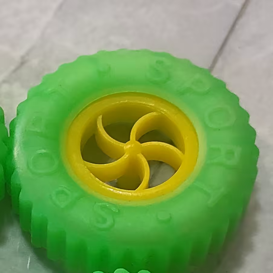 چرخ رباتیک مدل اسپرت یا کویر بسته یک عددی ‌رنگ سبز