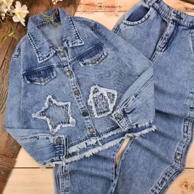 ست کت وشلوارجین دخترانه روحا