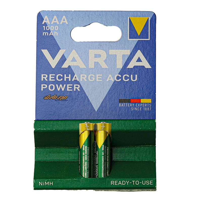 باتری نیم قلمی شارژی 1000mAبسته دو عددی وارتا VARTA