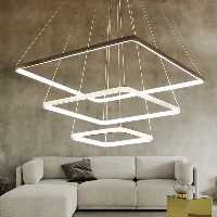 لوستر مدرن هوشمند vip سفارشی اپ موبایل چهار حالته طرح سه مربع نور از داخل