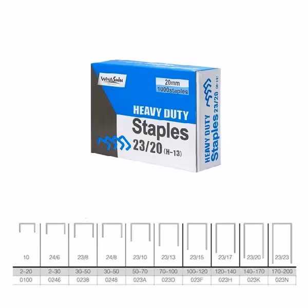 سوزن منگنه واشین کد01 سایز 23/12 بسته 1000عددی