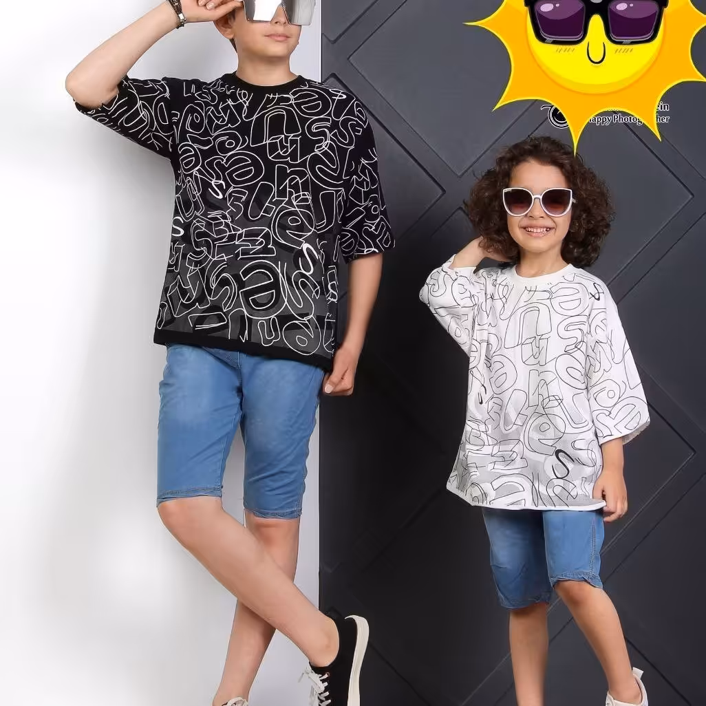 تیشرت شلوارک پسرانه حروف