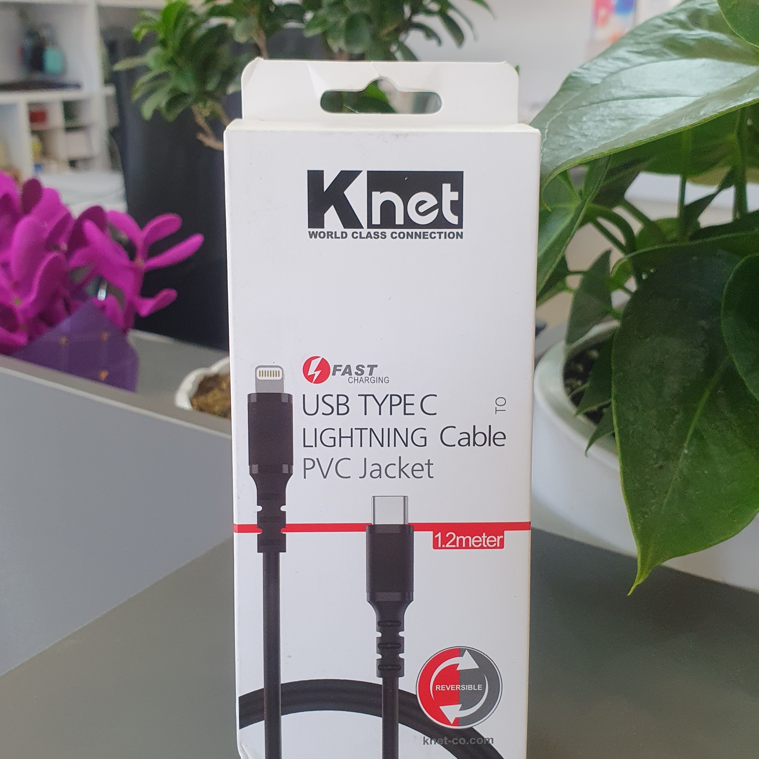 کابل  شارژر و تبذیل Type C به  Lightning کی نت  مدلK-CUCL2012 طول 1.2 متر