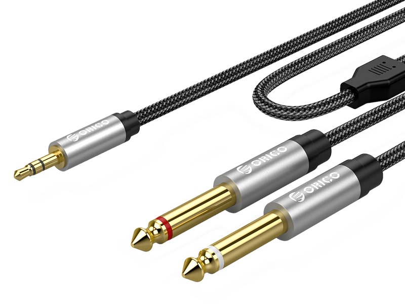 مبدل جک 3.5 میلیمتری به 6.35 میلیمتری صدا ORICO AM-D2M1 3.5mm to 6.35mm M/M Professional Audio Cable