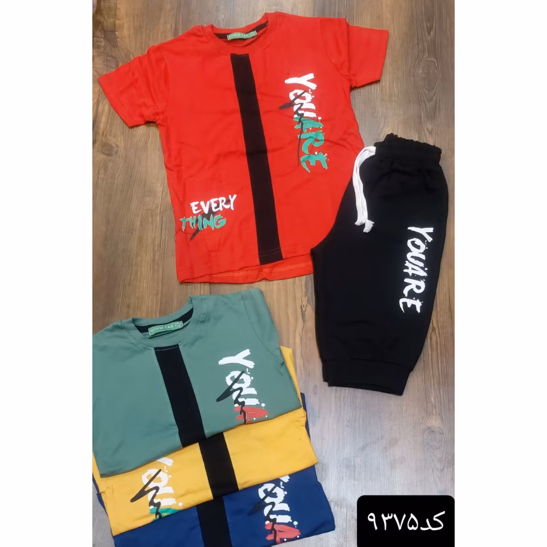 تی شرت شلوارک پسرانه بیرونی خونگی راحتی و قواره دار در رنگبندی و سایز بندی 