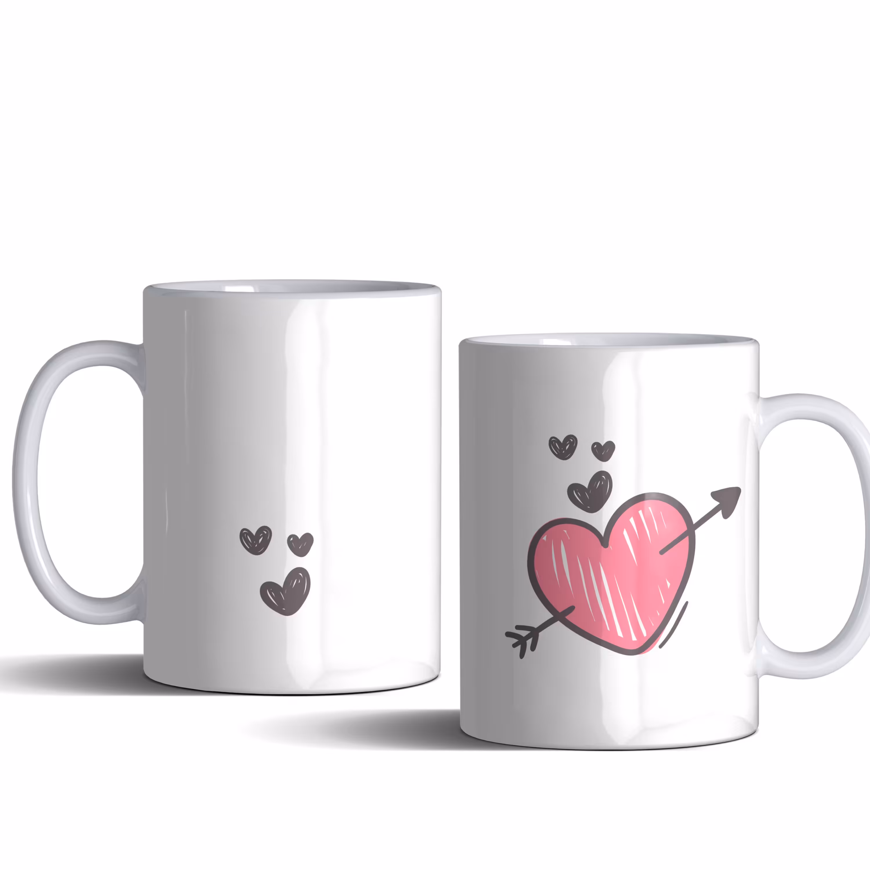 لیوان (ماگ) عاشقانه با طرح تیری در قلب