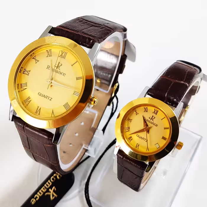 ست ساعت مچی موتور ژاپن ROMANCE اصلی بند چرم طبیعی بدنه استیل رنگ ثابت براق ضدآب تضمینی با جعبه و ارسال رایگان 