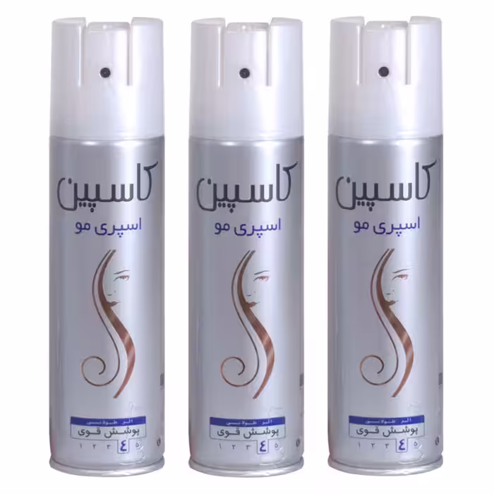 اسپری حالت دهنده مو کاسپین مدل Strong hold 4 حجم 150 میلی لیتر مجموعه 3 عددی