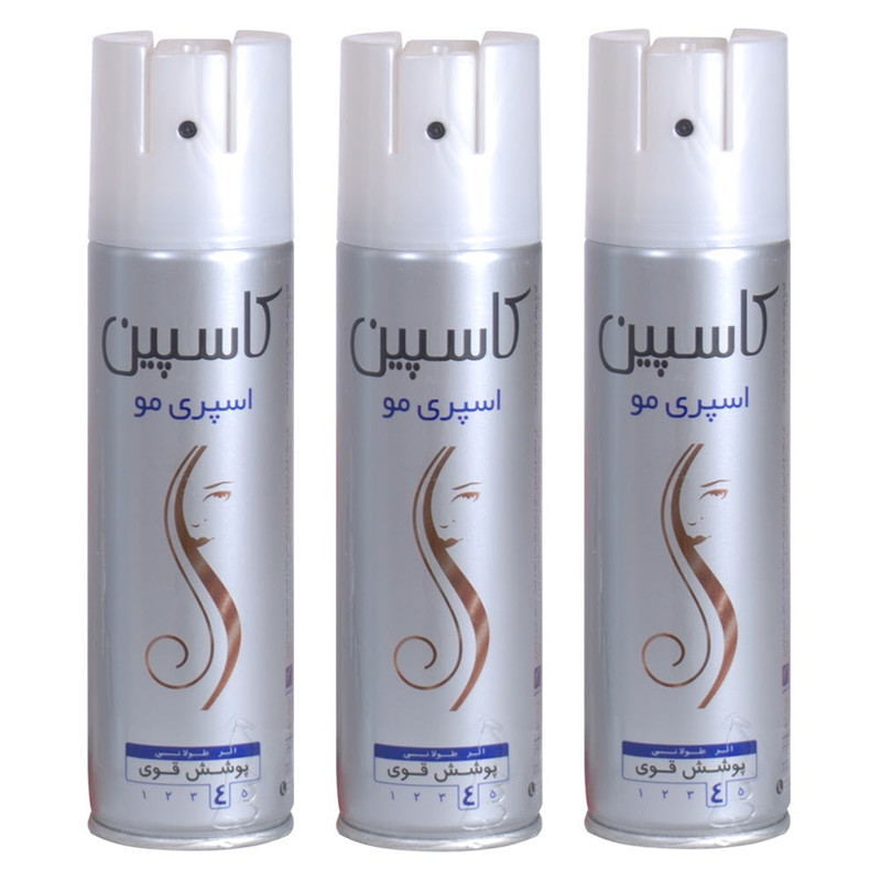 اسپری حالت دهنده مو کاسپین مدل Strong hold 4 حجم 150 میلی لیتر مجموعه 3 عددی