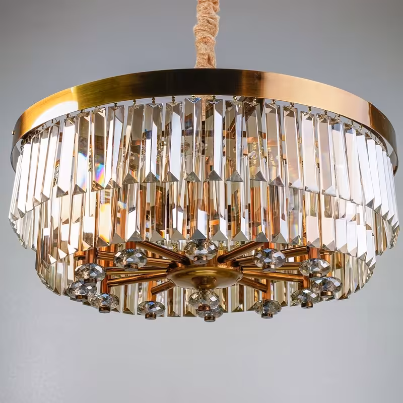 لوستر 10شعله سقفی -لوستر 1سقفی کریستالی -لوستر سقفی طرح مدرن لوستر سقفی کریستالی لوکس مدل 156 گرد 