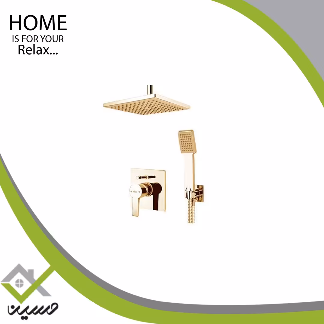 ملزومات دوش توکار تیپ 3 کلاسیک کلار مدل فلت طلایی(هزینه ارسال پس کرایه است)