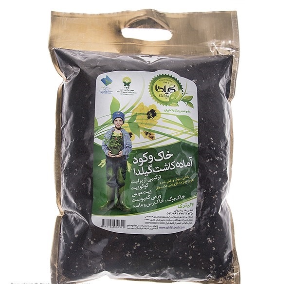 خاک گلدان (خاک و کود آماده کاشت) گیلدا بسته 4 لیتری | گیاه پزشکی الماس سرخ