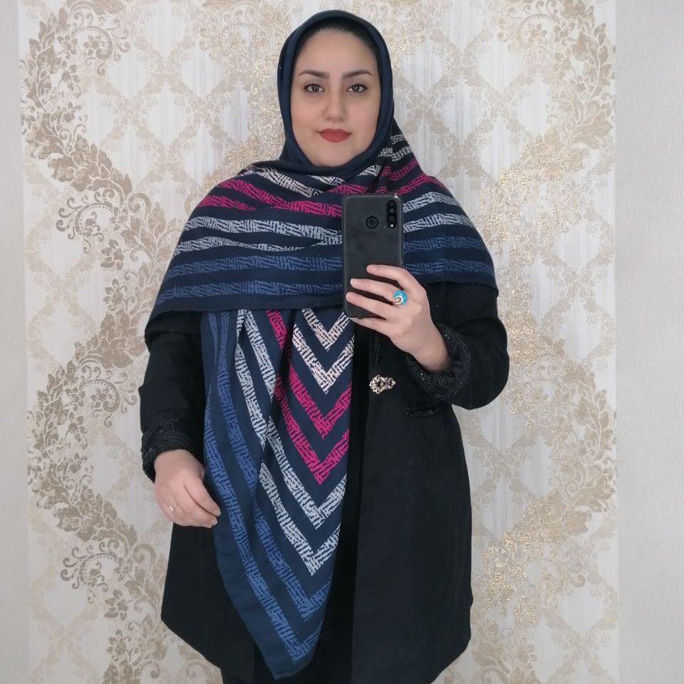 روسری نخی حاشیه خطی سورمه ای