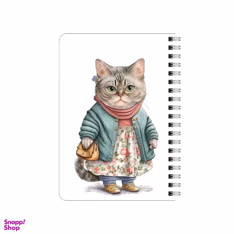 دفترچه یادداشت بامبیلیپ مدل چوبی طرح گربه وینتیج استایل کد 9213645