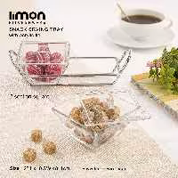 اردوخوری شیشه ای مربع 2خانه لیمون