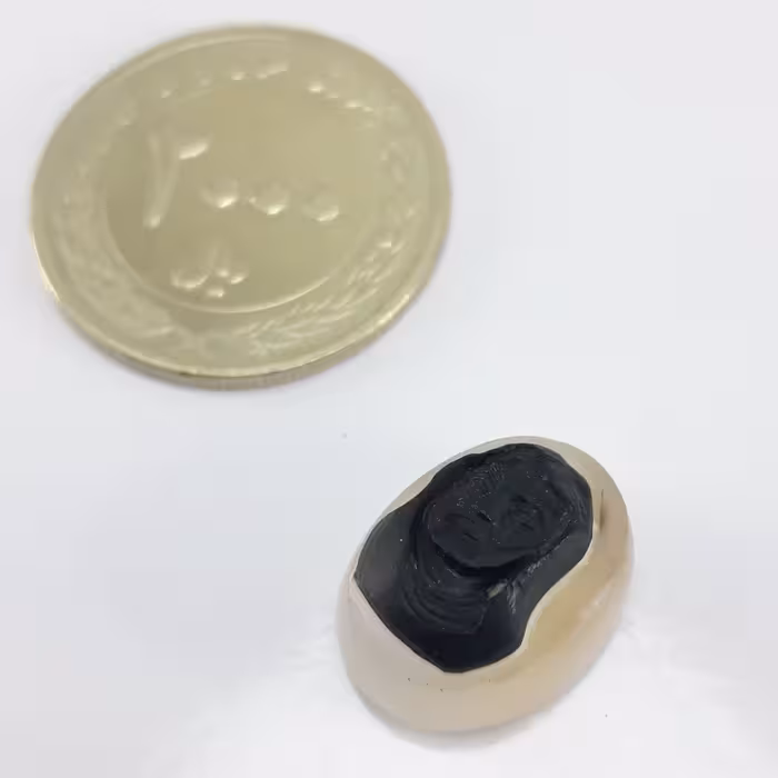 کاروینگ عقیق دو پوست بی نظیر  حکاکی بی نظیر معدنی 