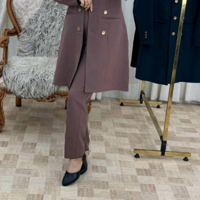 مانتو شلوار زنانه کرپ مدل مازراتی