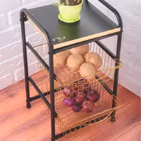 جا پیازی کشویی مشکی طلایی 2 طبقه کاوه ارسال رایگان 