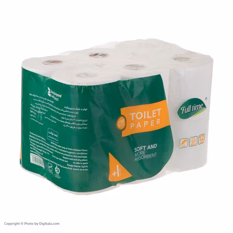 دستمال توالت فول تایم مدل رولی بسته 12 عددی-C1