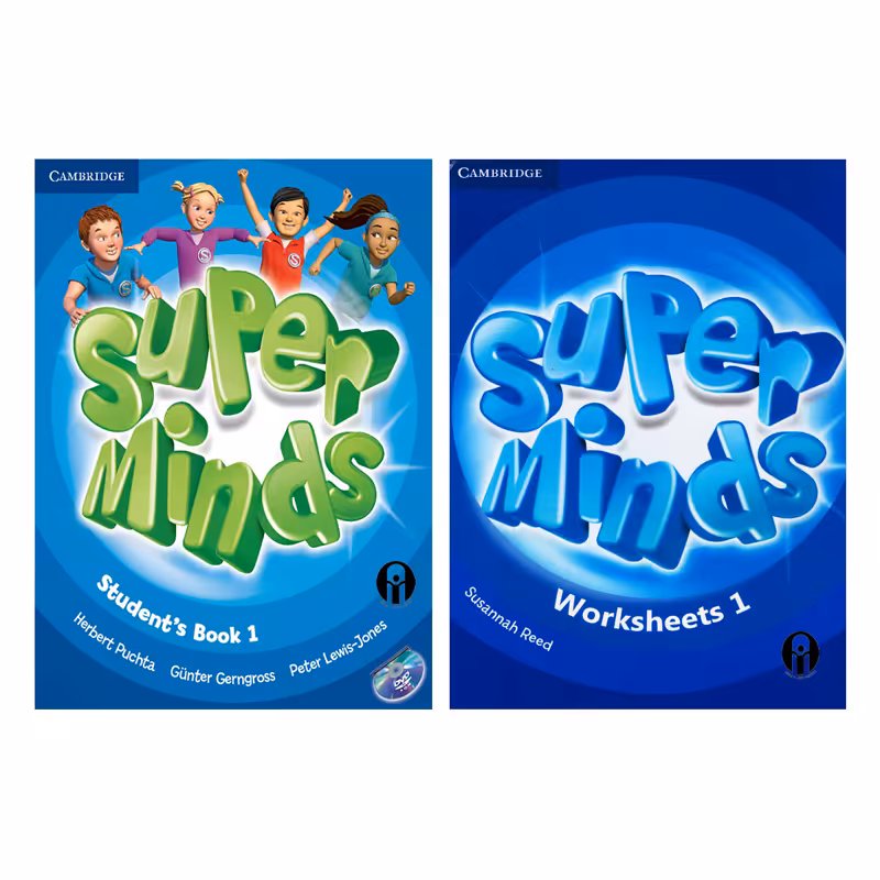 کتاب Super Minds And Worksheets 1 اثر جمعی از نویسندگان انتشارات الوندپویان دو جلدی