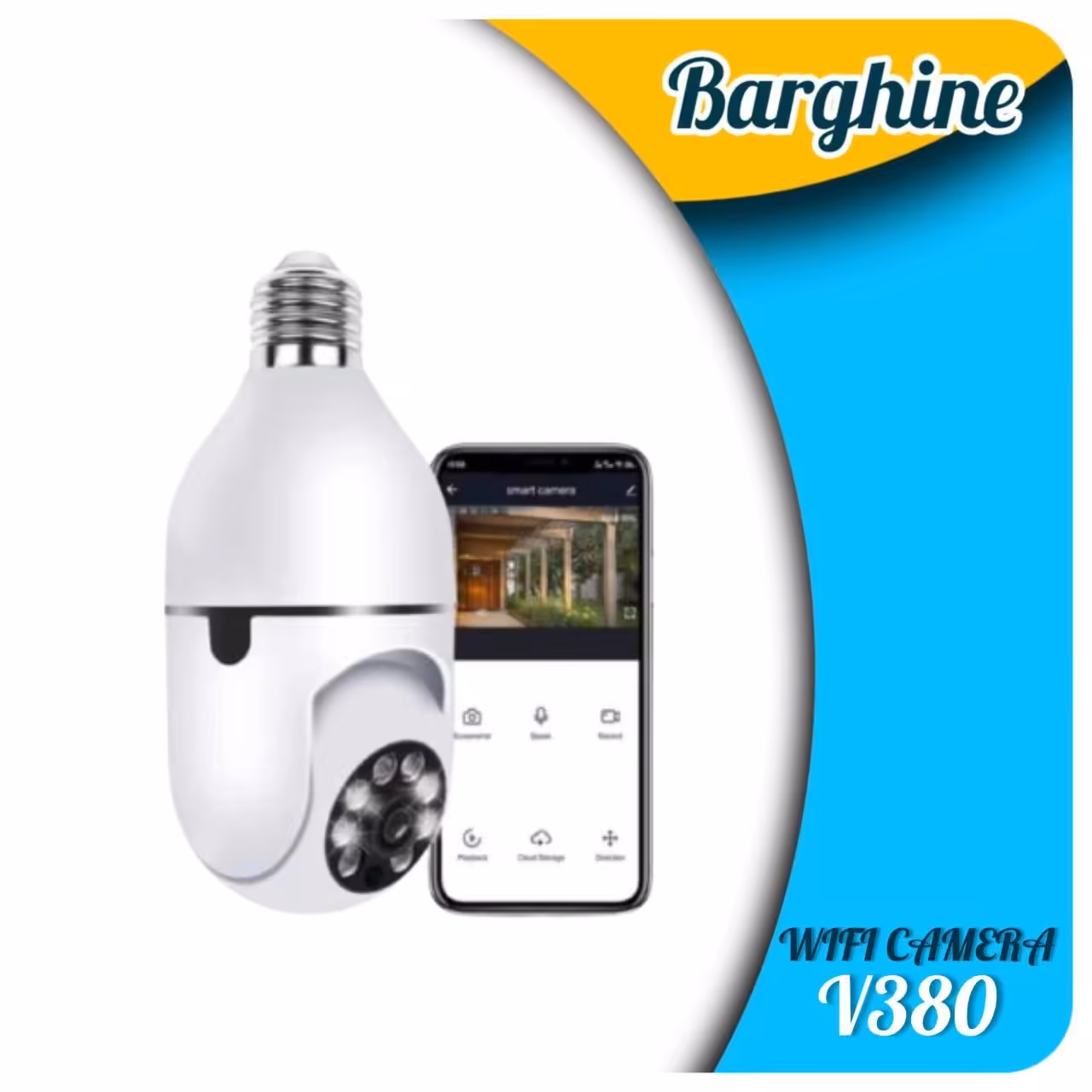 دوربین وای فای لامپی چرخشی  نرم افزار V 380  ارسال با تیپاکس و پسکرایه میباشد 