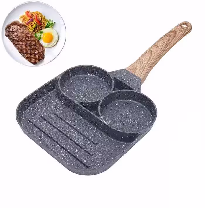 تابه 3 خانه نچسب چدنی دسته دار