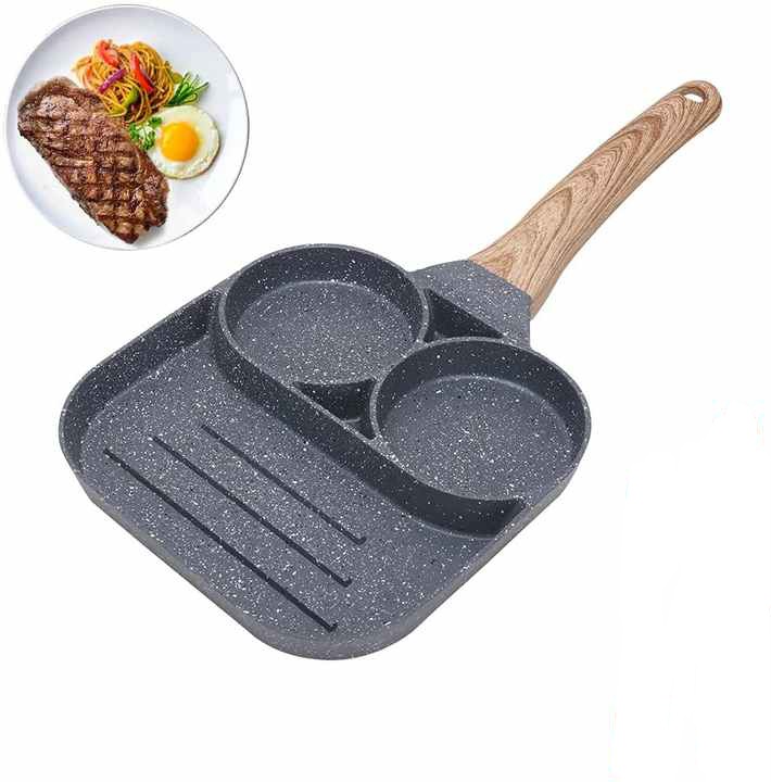 تابه 3 خانه نچسب چدنی دسته دار