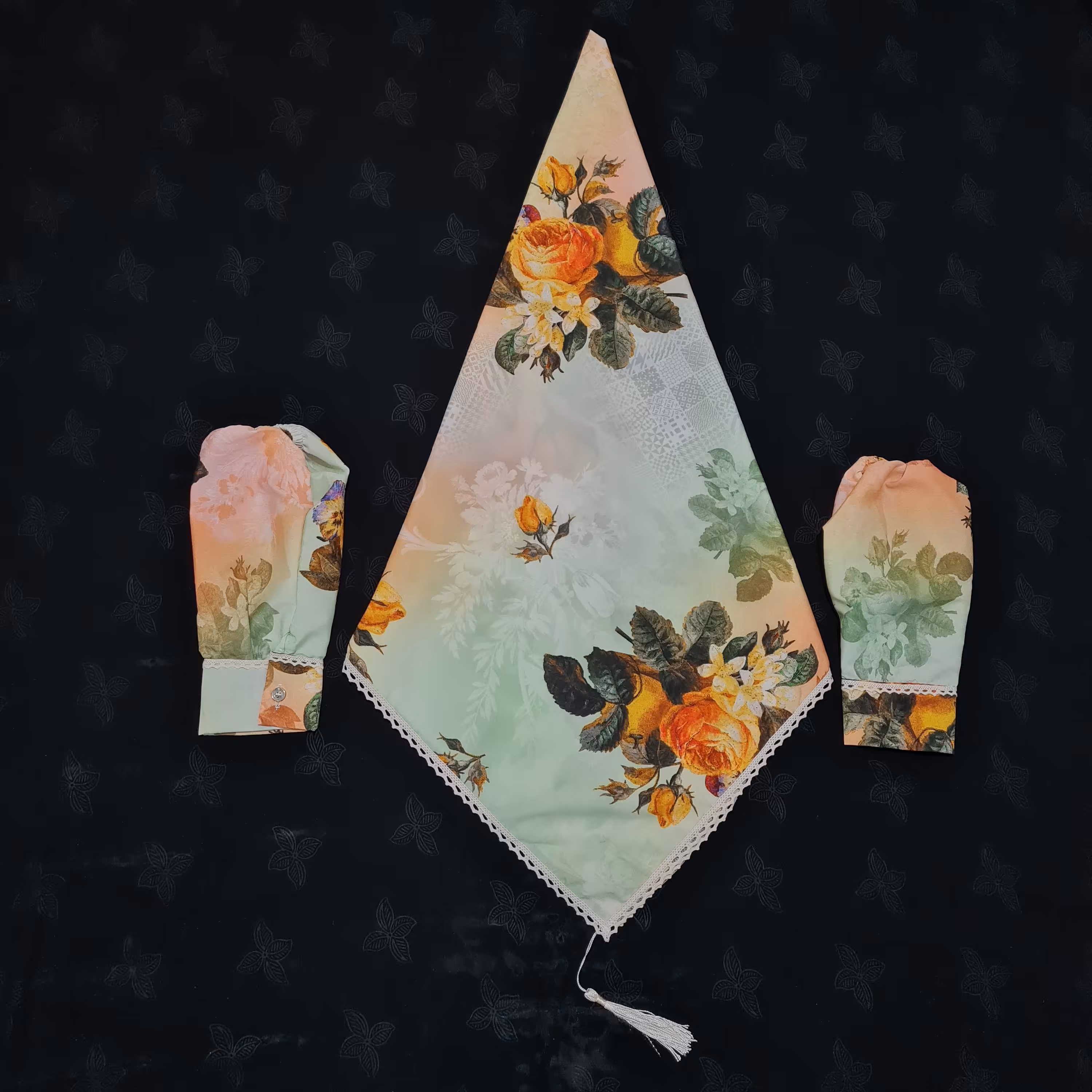 ست روسری و ساق دست. ست ساق و روسری حجاب مادر. چادر سرای مادر 