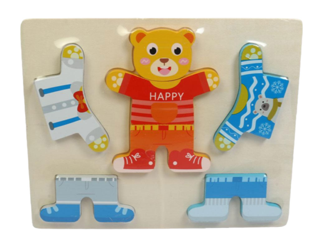 پازل تغییر لباس چوبی 7 تکه طرح حیوانات اسباب بازی