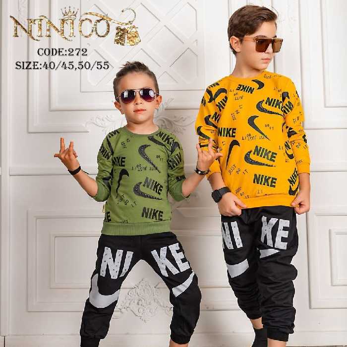 بلوز شلوار نایک جنس دورس در رنگبندی خردلی بنفش قرمز وسبز