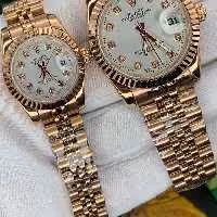 ساعت مچی ست مردانه و زنانه رولکس بدنه استیل مدل مشهور دیت جاست ROLEX DATEJUST 
