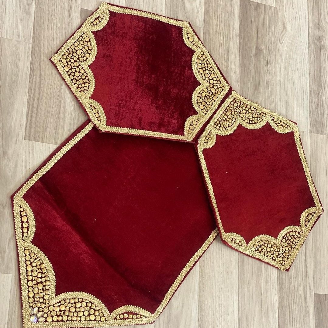 رومیزی سابلکس 3 تکه ، مخمل سنگ دوزی شده (پس کرایه)