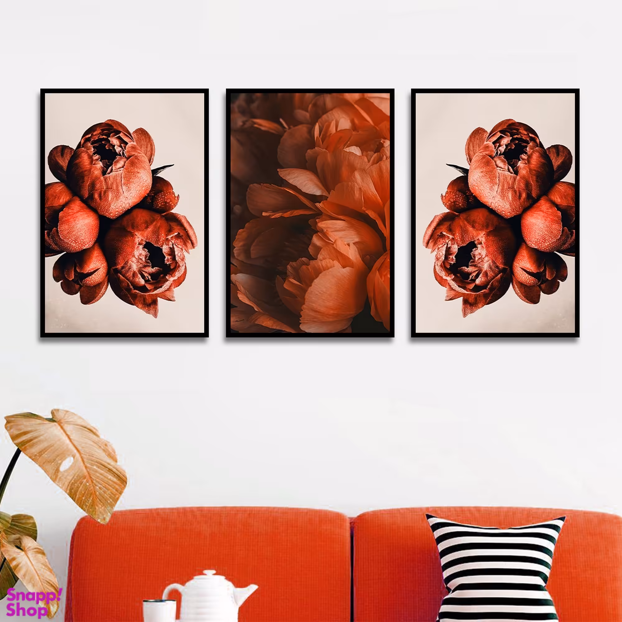 تابلو بکلیت طرح مدرن طبیعت و گل مدل B-1725 مجموعه 3 عددی