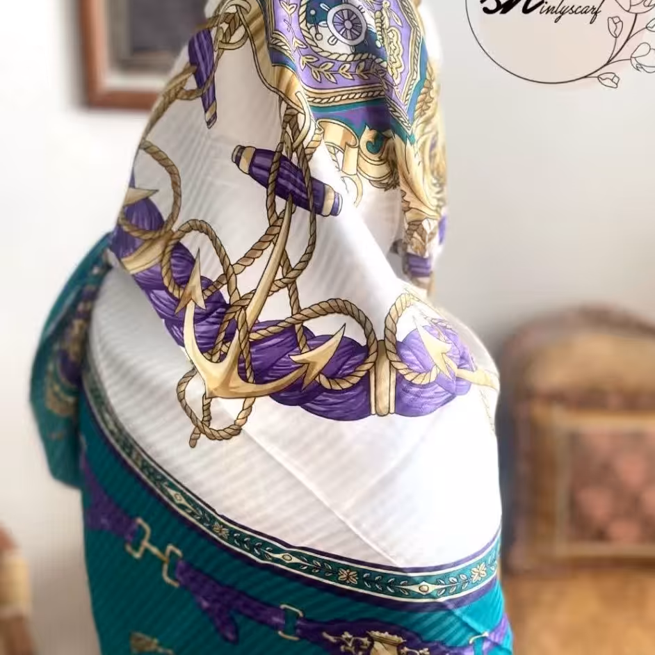 روسری نخ ابریشم زیبا و سبک عرض 140 