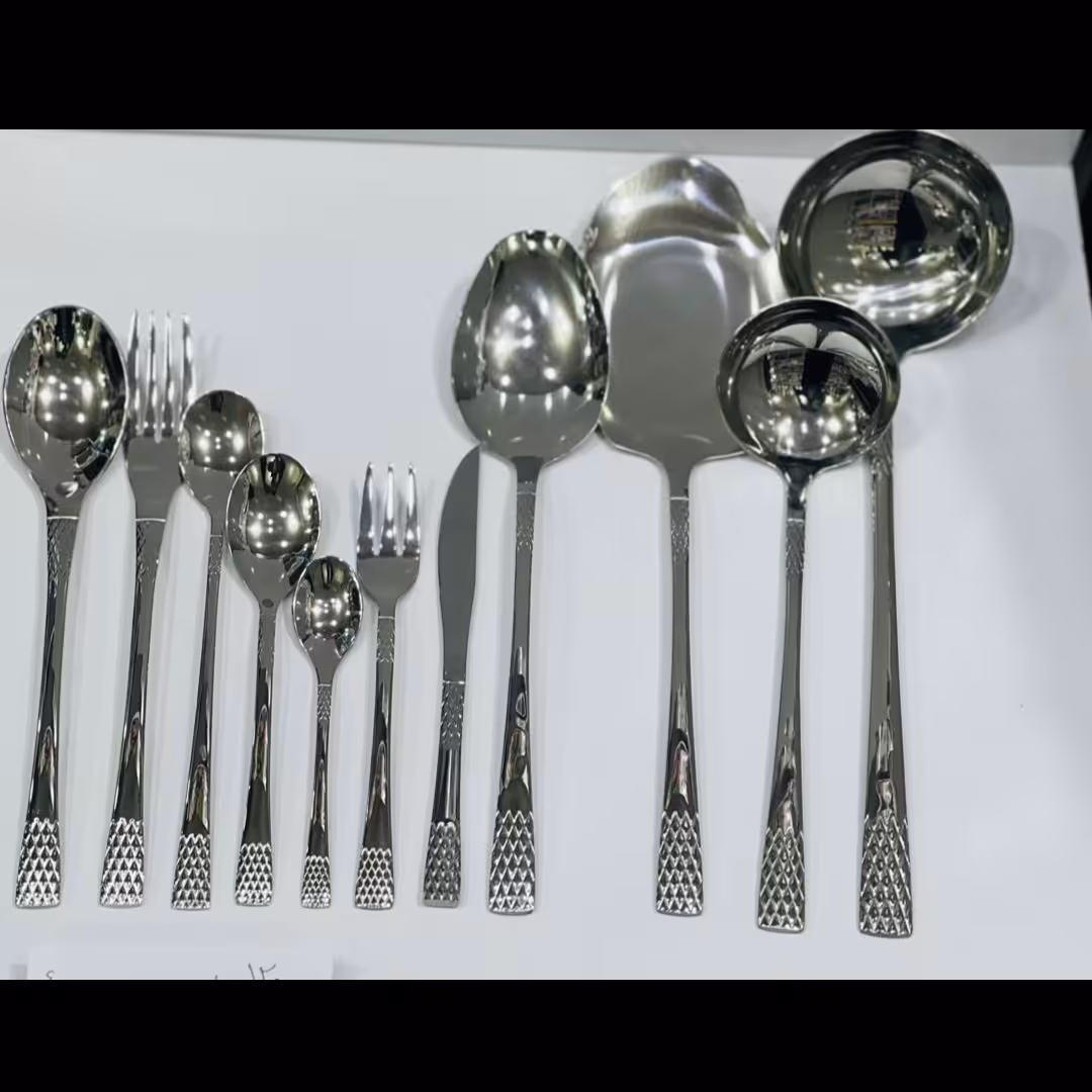 سرویس قاشق چنگال 24 نفره 4 میل  120 پارچه یونیک مدل اروپایی مدل ماربل ارسال رایگان 