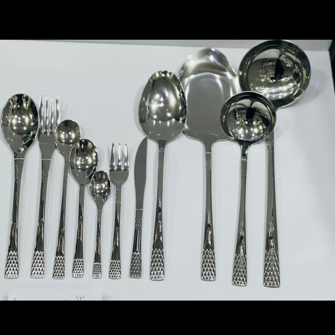 سرویس قاشق چنگال 24 نفره 4 میل  120 پارچه یونیک مدل اروپایی مدل ماربل ارسال رایگان 