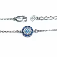 دستبند چشم نقره جواهری آبکاری رادیوم