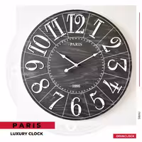 ساعت دیواری چوب و فلز  دستساز مدل PARIS(رنگ مشکی)