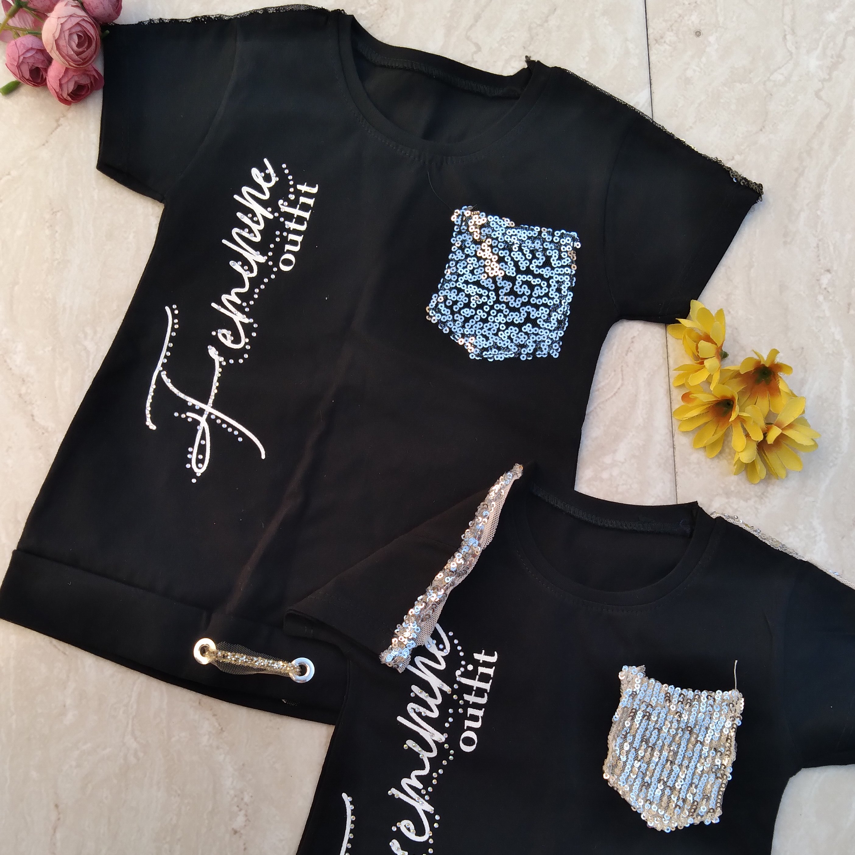 تیشرت مشکی دخترانه از 1 سال تا 3 سال محرمی