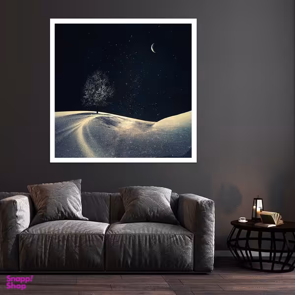 تابلو بکلیت طرح کهکشان و درخت تنها مدل قاب شاسی W-S8264