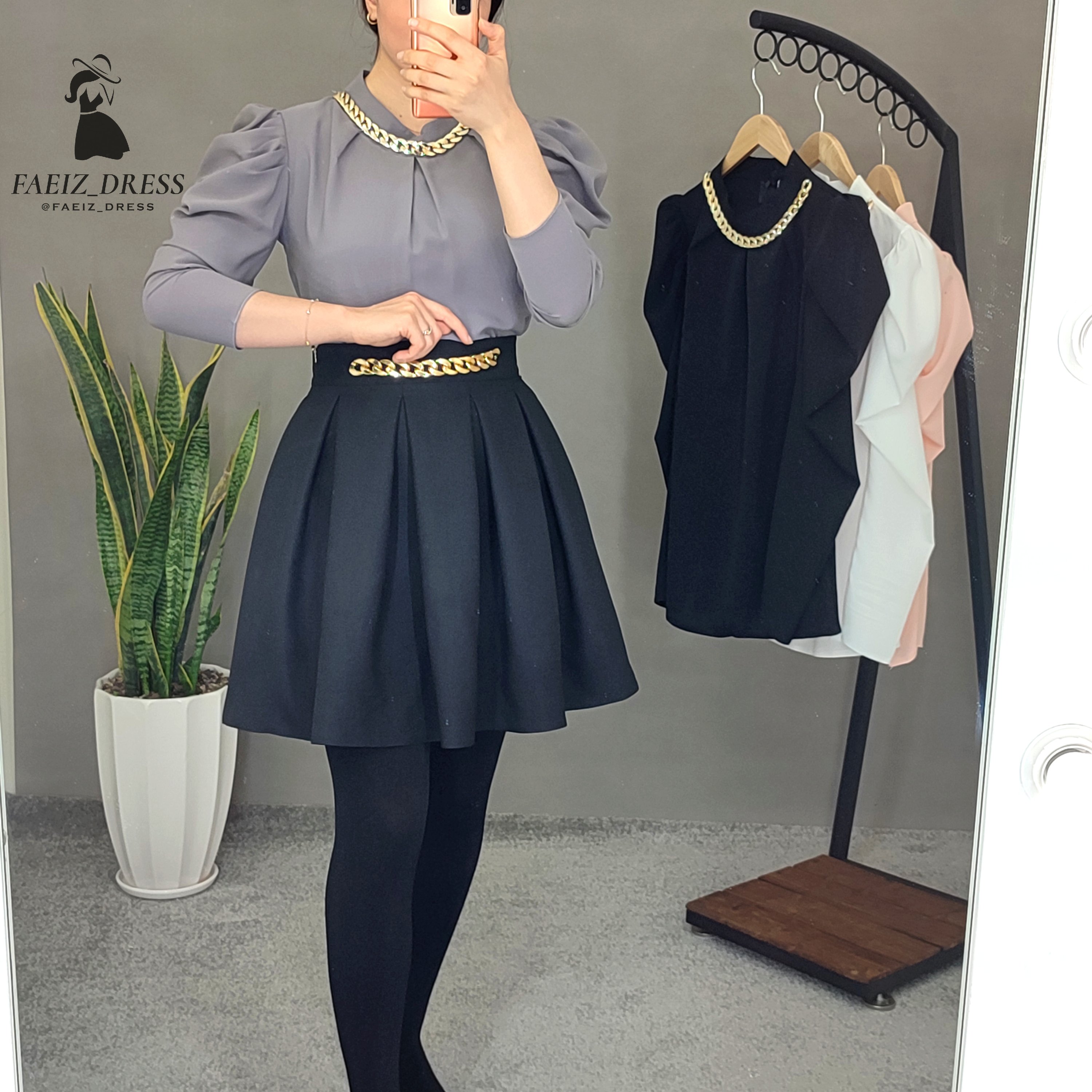 شومیز یقه کارتیر ساده پارچه کرپ الیزه وارداتی درجه یک