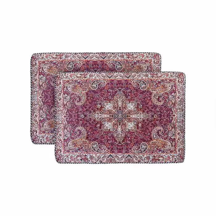 پشتی ترمه سنتی طرح قاجار قرمز (یک جفت)