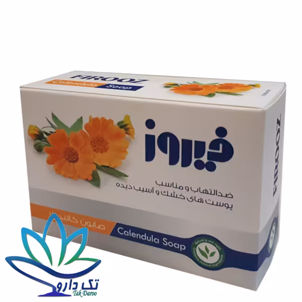 صابون کالاندولا فیروز مناسب پوست های آسیب دیده و ملتهب 120 گرم